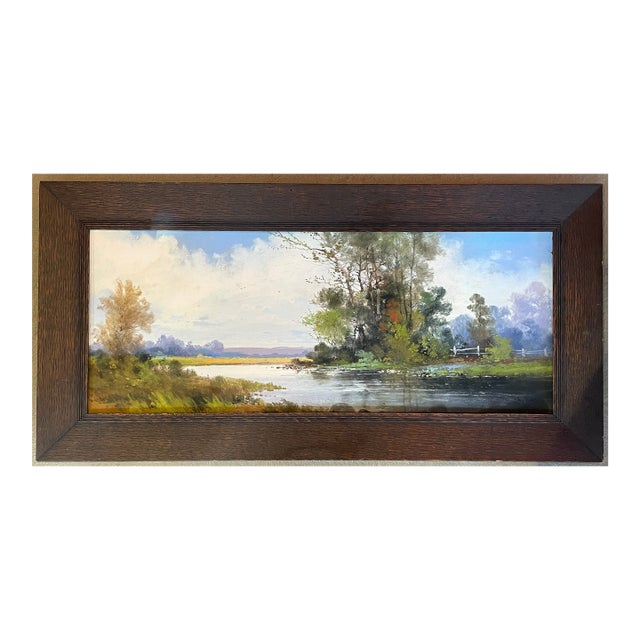 Early 20th . Romantic Framed British Landscape Painting For Sale