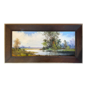 Early 20th . Romantic Framed British Landscape Painting