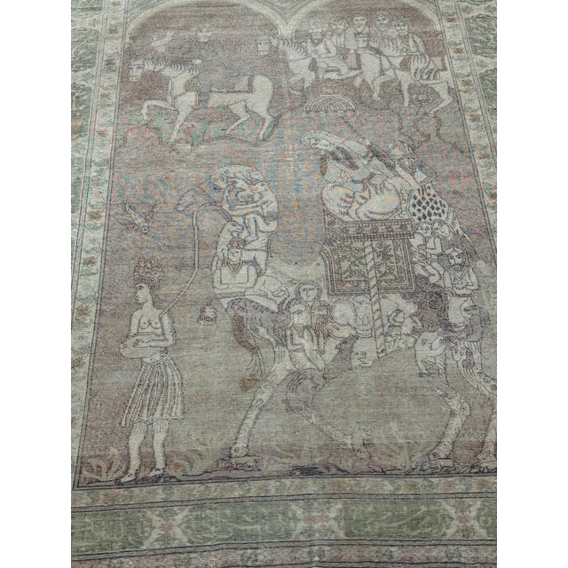 Mid 19th Century 19th Century Turkish Silk Figural Rug Circa 1850 - 6'8'' X 4'9'' For Sale - Image 5 of 7