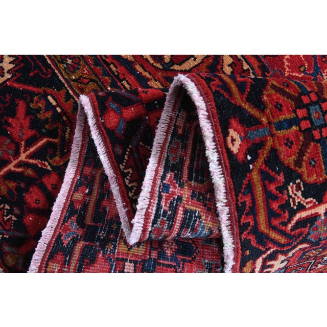 1960s Vintage Persian Handmade Wool Cotton Red Area Rug For Sale - Image 11 of 11