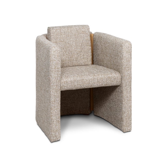 Wood Fernandine Dining Chair in Oak and Tweed from Insidherland For Sale - Image 7 of 7
