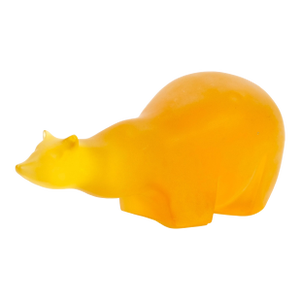 Mid 20th Century Amber/ Orange Decorative Sculpture of a Bear