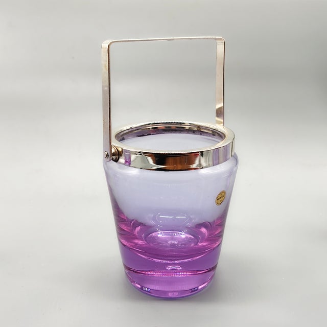 Vintage Crystal Set with Ice Bucket and 4 Glasses from VB Kristall, 1970s, Set of 5 For Sale - Image 4 of 8