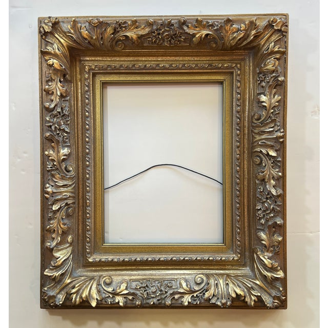 Vintage Rococo Baroque Style Gold Ornate Frame For Sale - Image 4 of 15