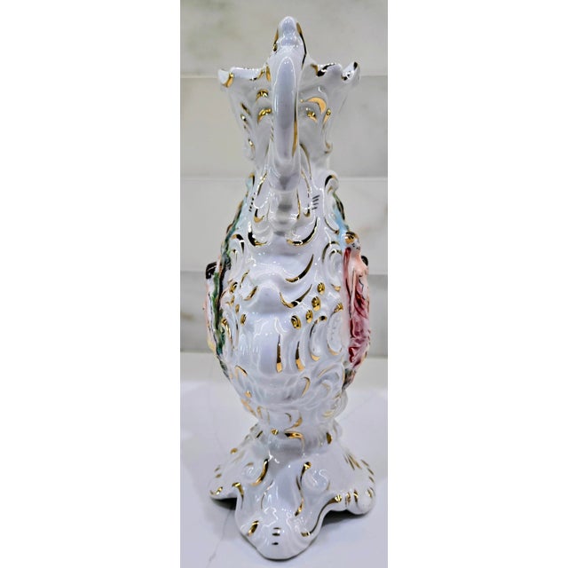 Mid-Century Italian Capodimonte Figural Porcelain Urn Vase With Gold Gilt For Sale In Dallas - Image 6 of 12