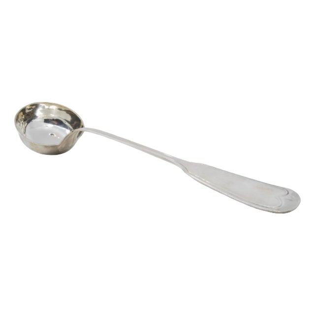 Silver Soup Ladle with Grooves For Sale