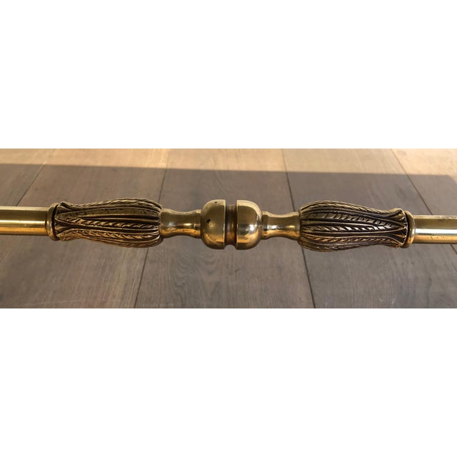 Brass 1940s Neoclassical style coffee table with marble top in the style of Raymond Subes For Sale - Image 8 of 12