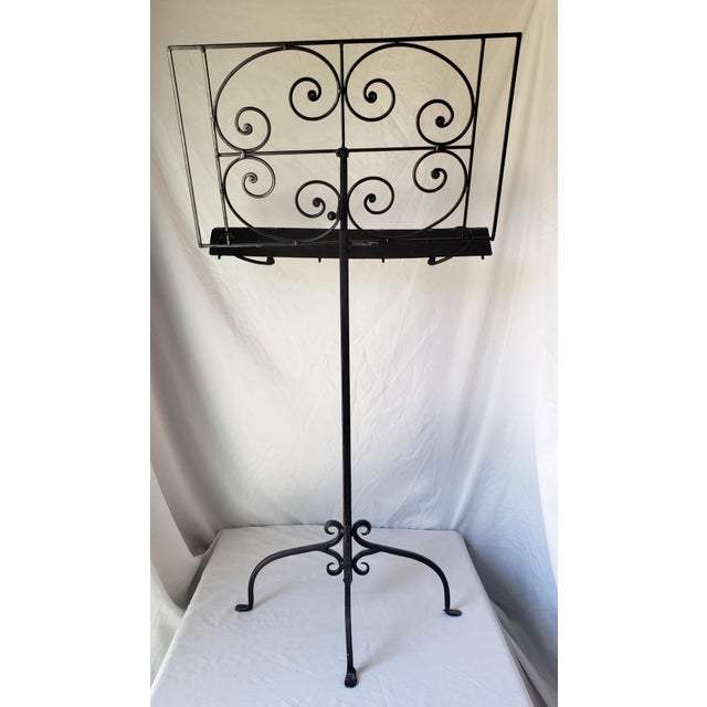 Vintage Metal Scroll Music Stand For Sale - Image 4 of 8