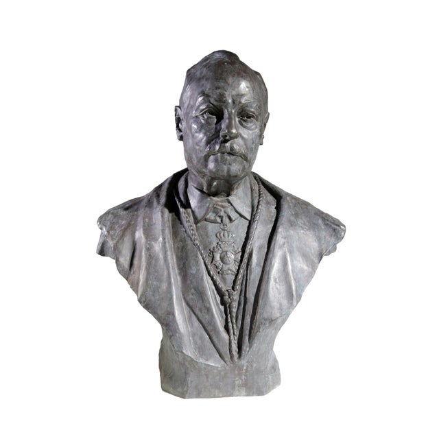 Frantz Vermeylen, Order of Knighthood Bust, 1921, Bronze For Sale - Image 14 of 15