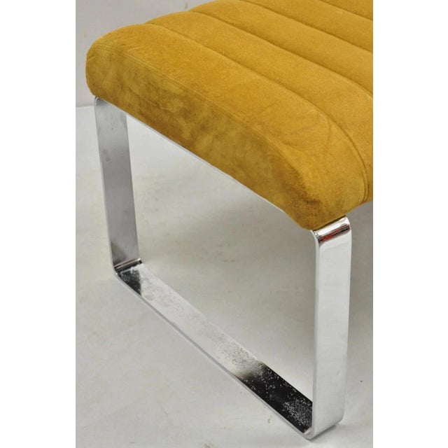 Mid Century Modern Chrome Steel Flat Bar Milo Baughman Style Bench by Tulip Inc For Sale In Philadelphia - Image 6 of 12