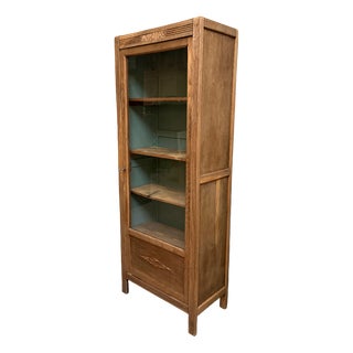 Art Deco Parisian Oak Shop Display Cabinet, 1930s For Sale