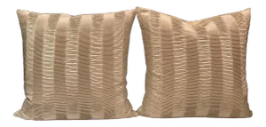 Italian Kravet Couture Metallic Pleat Pillows - a Pair