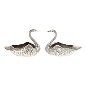 Pair of Sterling Silver Swan Decorative Bowls Signed Gorham Sterling