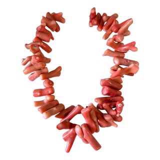 Vintage Natural African Angel Skin Coral Branch Trade Beads Strand /Currency /Necklace 52 Pieces For Sale