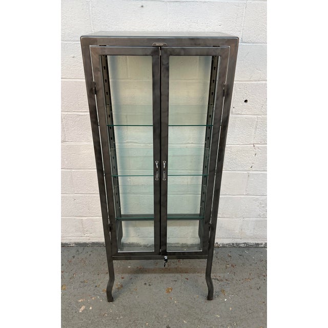 Late 20th Century Metal and Glass Doctors Display Cabinet by Dulton For Sale - Image 4 of 14
