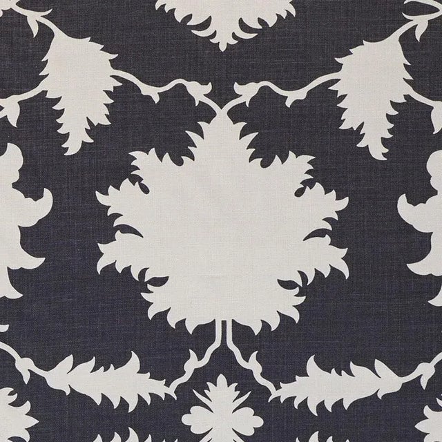 Schumacher X Mary Mcdonald Garden Of Persia Fabric in Charcoal For Sale