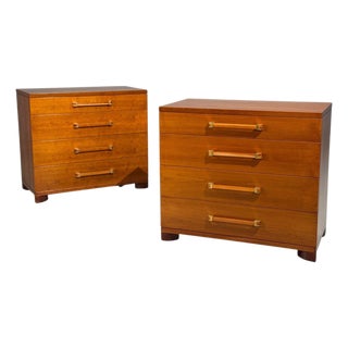 John Widdicomb, Chests of Drawers, Walnut, Brass, Usa, 1960s For Sale