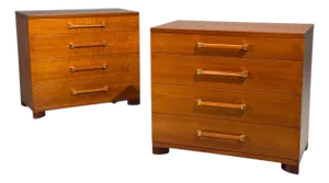John Widdicomb, Chests of Drawers, Walnut, Brass, Usa, 1960s