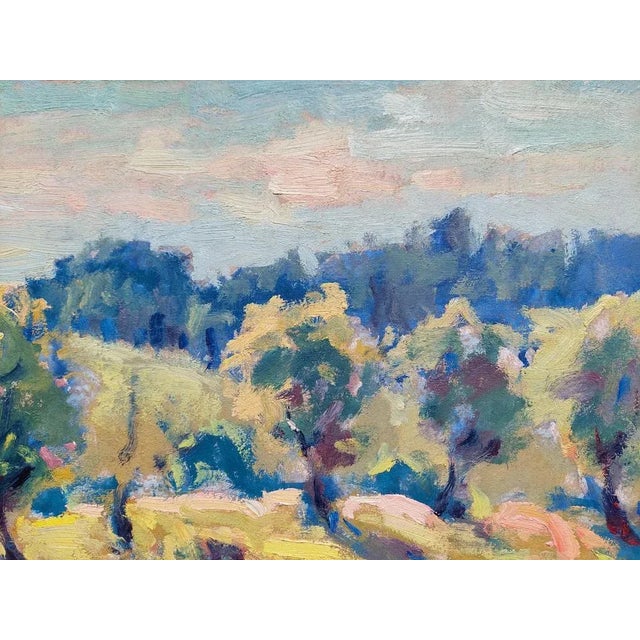Teodors Paulovics, Surroundings in Countryside, 1963, Oil on Cardboard For Sale - Image 4 of 6