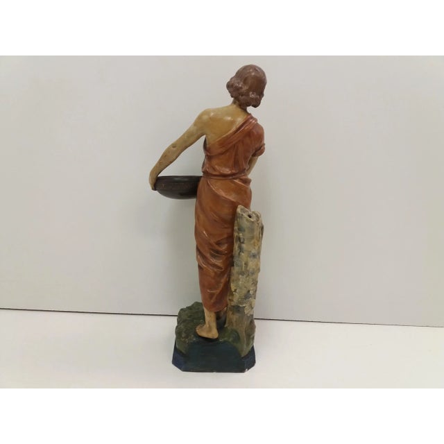 Czechoslovakian Art Deco Terracotta Girl Statue, 1930s For Sale - Image 9 of 18