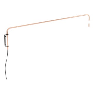Signal Arm Sconce - Long / White & Copper, Plug In, Modern, Minimal, Led Wall Light For Sale