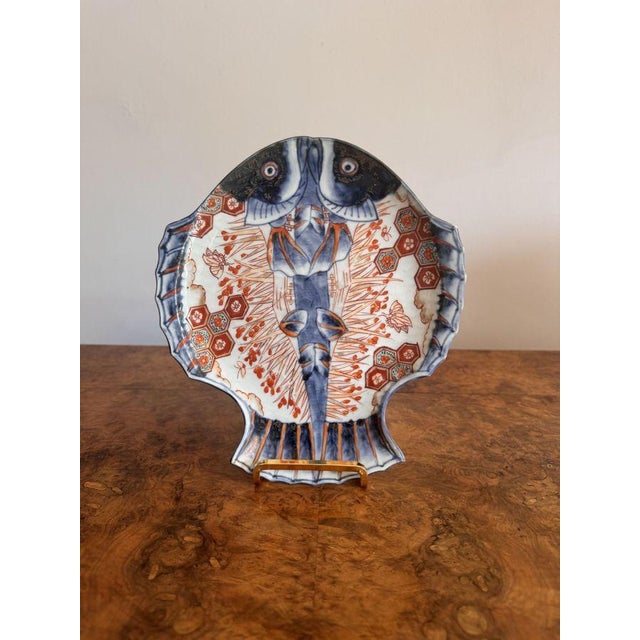 Ceramic Antique Japanese Imari Fish Plate, 1890 For Sale - Image 7 of 7