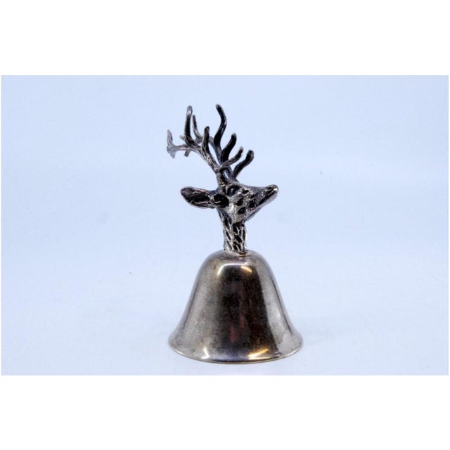 Silver Bell with Deer Head Handle For Sale - Image 3 of 9