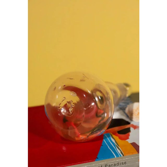 Vintage Light Pink Decorative Glass Bottle For Sale - Image 4 of 8