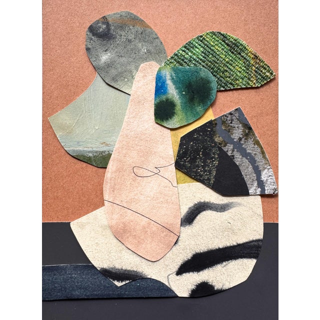 Brown "New Directive 2" Original Mixed-Media Collage on Paper by Zac Woodiel For Sale - Image 8 of 8