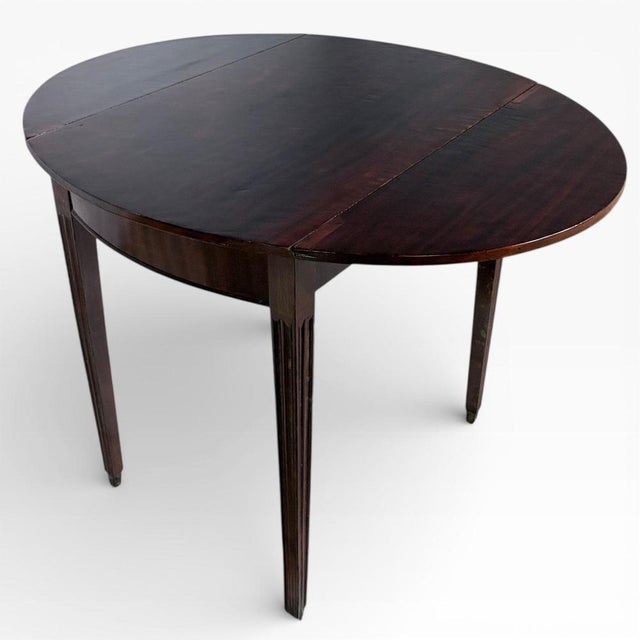 Contemporary Compact Drop-Leaf Table in Mahogany For Sale - Image 3 of 11