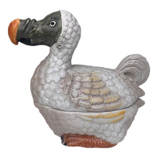 Mid-Century French Majolica Dodo Tureen Michel Caugant For Sale