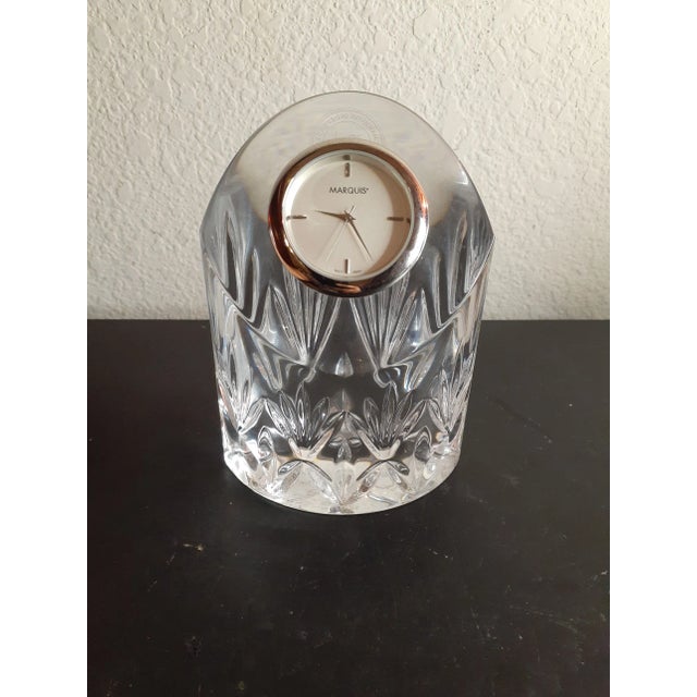 Waterford 1980s Marquis Waterford Crystal Caprice Desk Paperweight Clock For Sale - Image 4 of 8