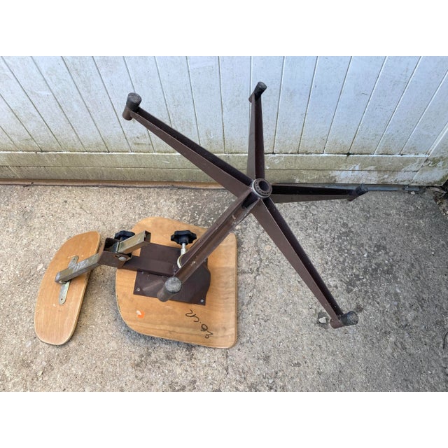 Wood Vintage Industrial Architect Swivel Chair, 1950 For Sale - Image 7 of 13