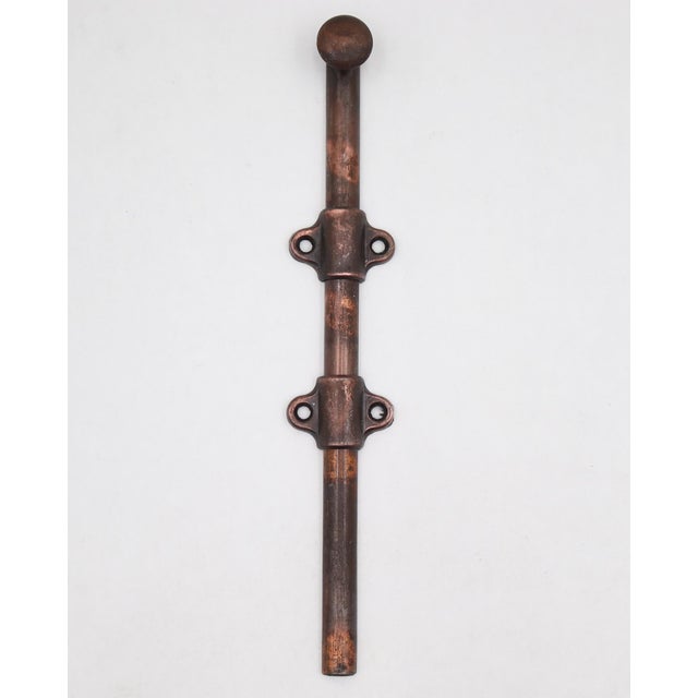 Traditional Vintage 9 In. Japanned Steel Surface Door Bolt For Sale - Image 3 of 7