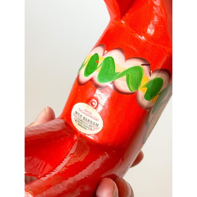 Mid Century Large Swedish Modern Hand Painted Dala Horse by Nils Olsson For Sale In Dallas - Image 6 of 7