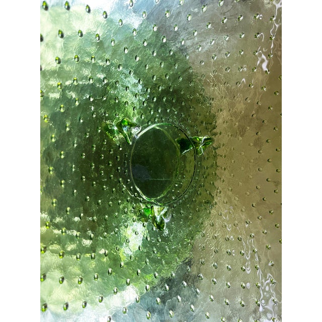 Green Vintage Mid-Century Modern Advocado Green Hobnail Footed Bowl For Sale - Image 8 of 8