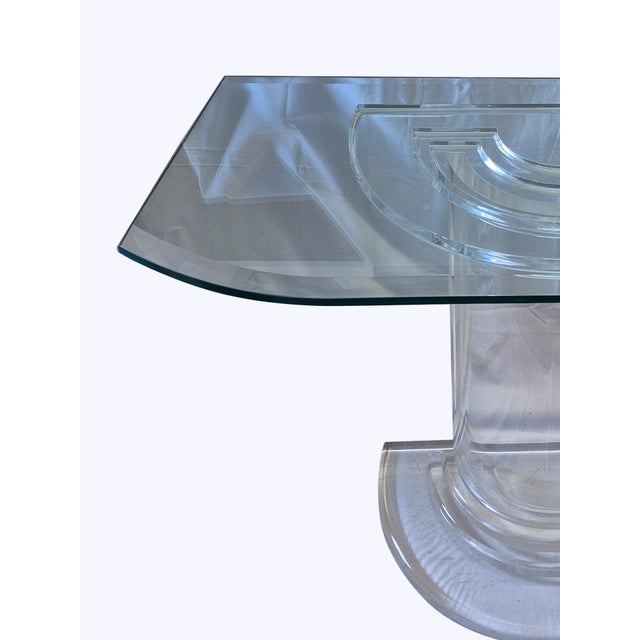 Mid-Century Design Console Table in Transparent Acrylic glass with Crystal Top, 1970s For Sale - Image 9 of 18