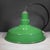 Early 20th Century Vintage 18" Enameled Porcelain Green Industrial Pendant Lights c.1930-Set of 3 For Sale - Image 5 of 16