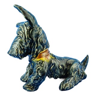 20th Century Ceramic Scottish Terrier Scottie Dog Sculpture by Ida Meisinger for Goldscheider For Sale