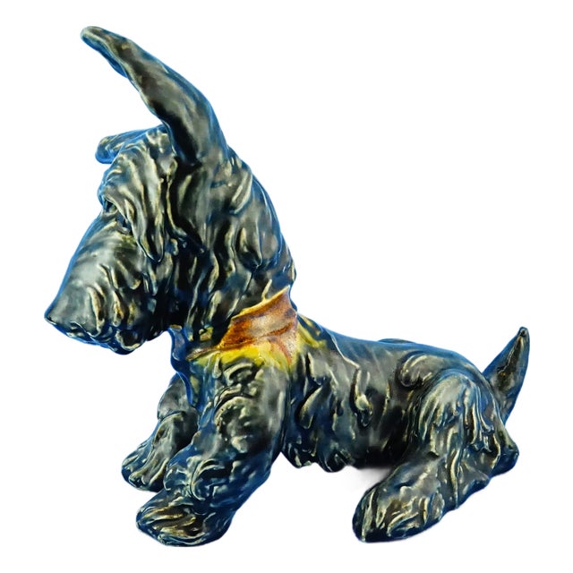 20th Century Ceramic Scottish Terrier Scottie Dog Sculpture by Ida Meisinger for Goldscheider For Sale