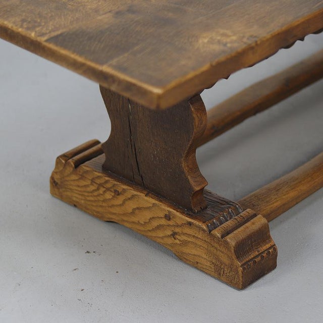 Wood Rustic Farmhouse Refectory Coffee Table in Solid Oak For Sale - Image 7 of 12