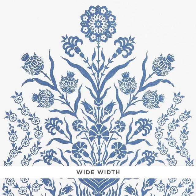 This printed sheer fabric derives its floral pattern from Iznik pottery. The pattern is railroaded so that it can be used...