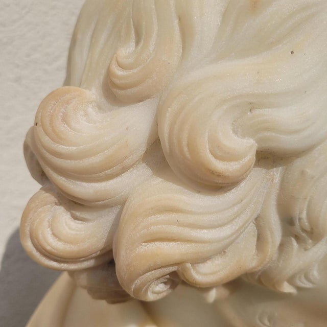 White Shakespeare, White Bust, 1800s, Marble For Sale - Image 8 of 18