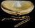 Art Deco Judith Leiber Gold Ribbed Half Oval Onyx Gem Crystal Minaudiere Evening Bag For Sale - Image 3 of 15
