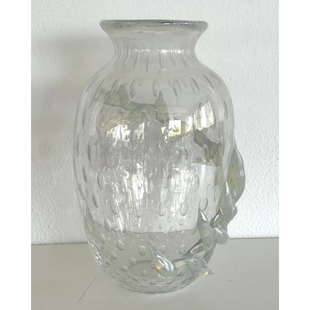 Italian Murano Glass Vase with Air Bubbles and Glass Garland, 1990s For Sale - Image 7 of 18
