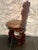 Spanish Revival Mid 20th Century Spanish Renaissance Revival Carved Walnut Sgabello Hall Chair With Leather Seat For Sale - Image 3 of 11