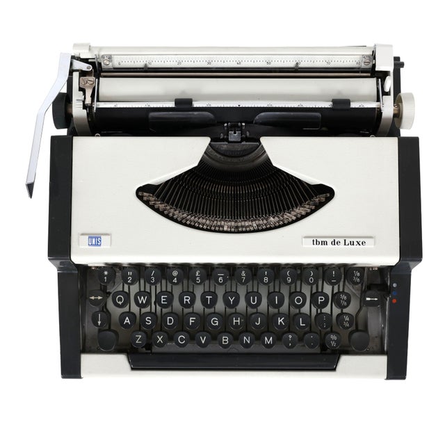 Mid-Century Modern Refreshed Unis TBM DeLuxe Yugoslavian Typewriter For Sale - Image 3 of 16