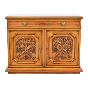 Karges French Regency Louis XVI Burled Walnut Sideboard Buffet or Bar Cabinet, Circa 1960s