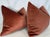Custom pair of 16"x20" pillows covered in a cinnamon colored mohair. These pillows are knife edged, have serged seams,...