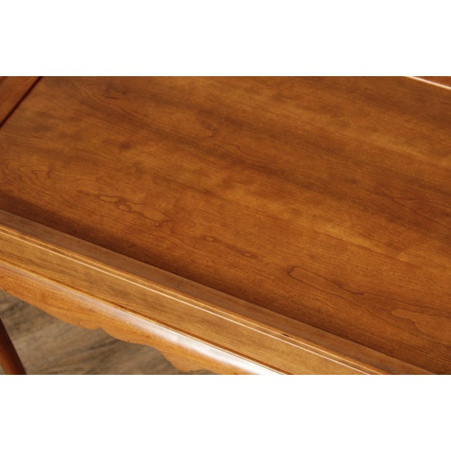 Brown 1980s Stickley Queen Anne Style Cherry Tea Table For Sale - Image 8 of 12